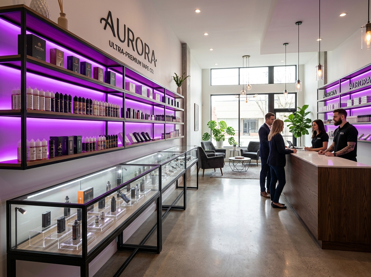 Interior view of Legends Durham clean retail store layout
